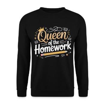 Homework Queen Shirt - Unisex Sweatshirt - black - Front - Alina (178cm) & Michal (187cm)