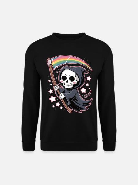 Mignon Faucheur avec arc-en-ciel - Sweat-shirt Unisexe - noir