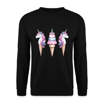 Retro Unicorns Cream Cream Cream Kids Child - Unisex Sweatshirt - black - Front - Alina (178cm) & Michal (187cm)