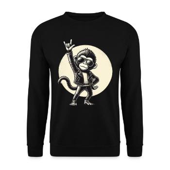 Rock, Rocker, Rock Musik, Heavy Metal, Rock Hand - Unisex Pullover - Schwarz - Vorne - Alina (178cm) & Michal (187cm)