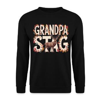 Stolzer Hirsch – Geschenk für Großvater - Unisex Pullover - Schwarz - Vorne - Alina (178cm) & Michal (187cm)