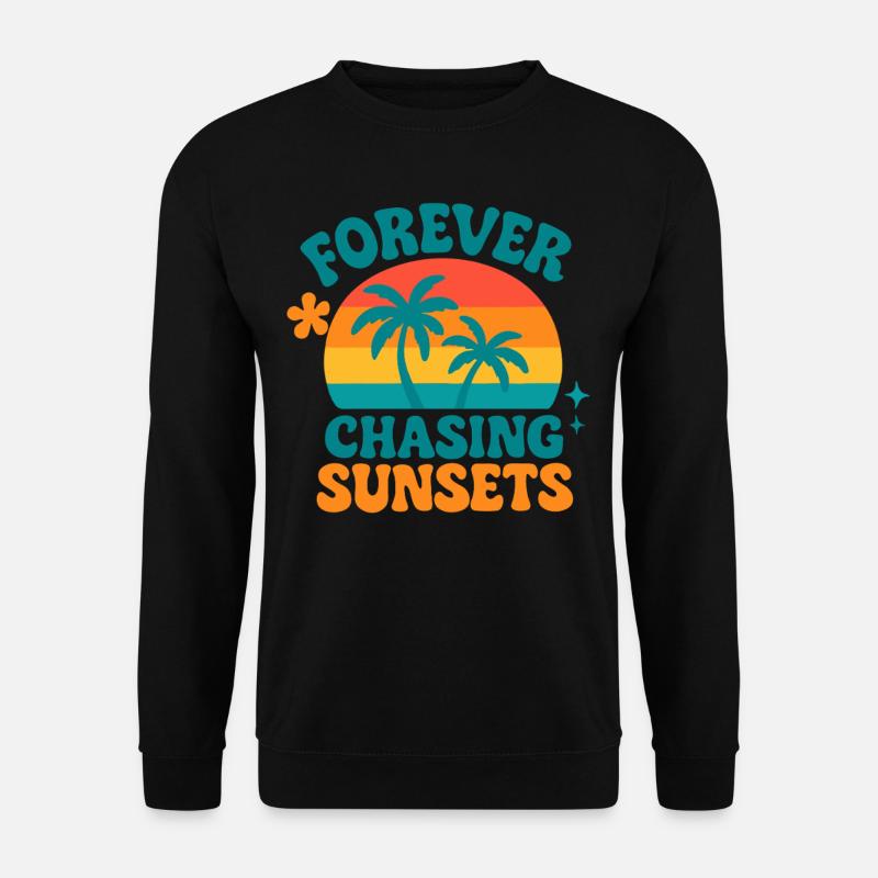 Evigt på jagt efter solnedgange - Unisex sweater - sort
