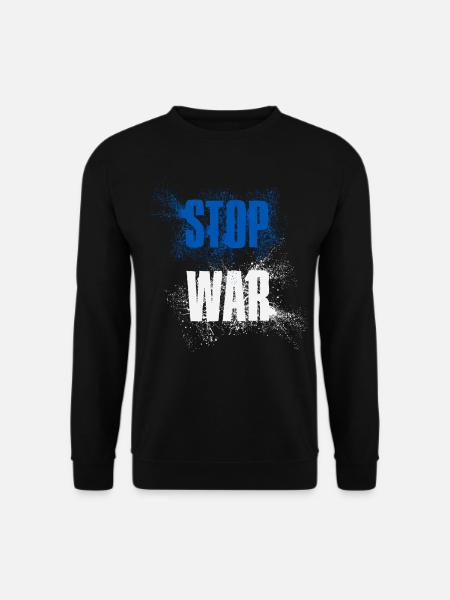 STOP OORLOG – GEEN OORLOG – VREDE – Nationale Kleuren Israël - Uniseks sweater - zwart