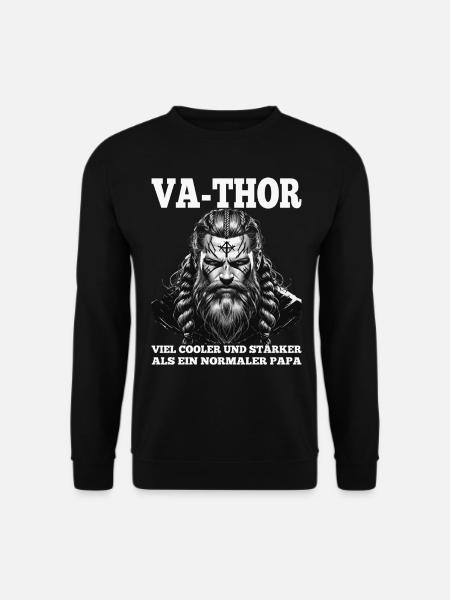 VA-THOR WIKINGER Vater Papa Viking Vatertag - Unisex Pullover - Schwarz