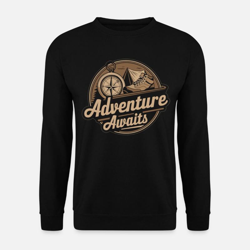 Wandern Kompass Abenteuer T-Shirt - Unisex Pullover - Schwarz