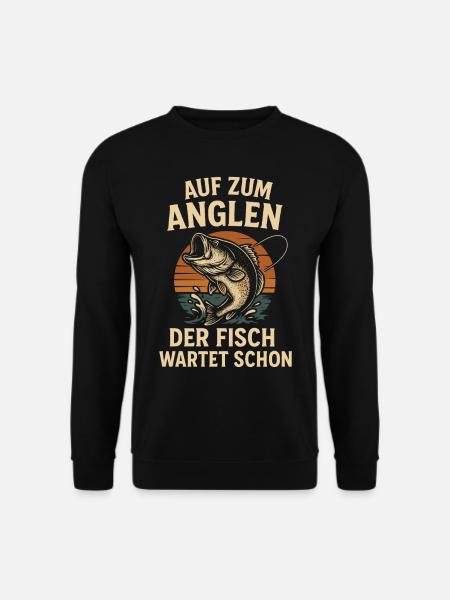 Angler Sprüche Fischen Geschenk Idee - Unisex Pullover - Schwarz