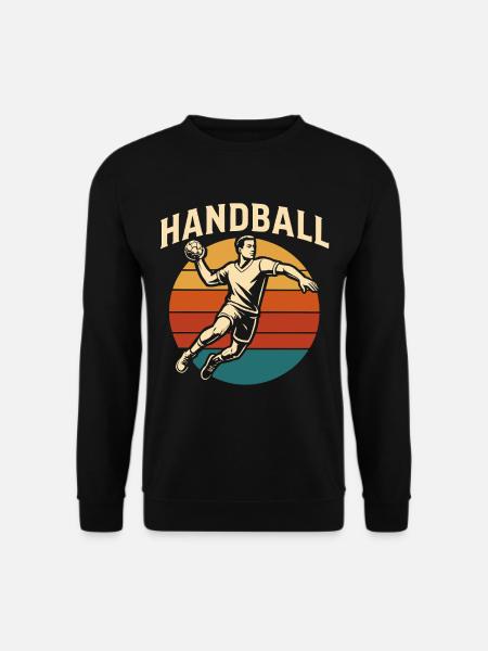 Retro Handball Design Vintage Style - Unisex Pullover - Schwarz