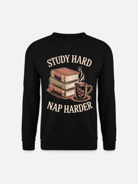 Coffee, Study, Sleep Shirt - Unisex Sweatshirt - black