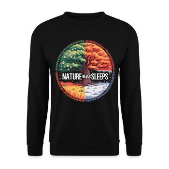 Four Seasons Nature Shirt - Unisex Sweatshirt - black - Front - Alina (178cm) & Michal (187cm)