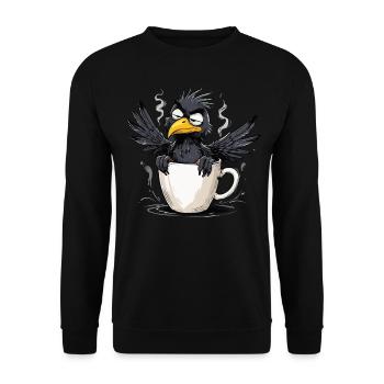 Bird don't want coffee before you ask no - Unisex Sweatshirt - black - Front - Alina (178cm) & Michal (187cm)