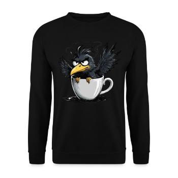 Bird don't want coffee before you ask no - Unisex Sweatshirt - black - Front - Alina (178cm) & Michal (187cm)