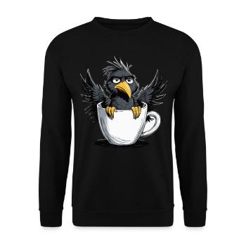 Bird don't want coffee before you ask no - Unisex Sweatshirt - black - Front - Alina (178cm) & Michal (187cm)