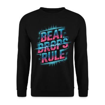 Beat Drops Rule Shirt - EDM Soundwave - Unisex Sweatshirt - black - Front - Alina (178cm) & Michal (187cm)