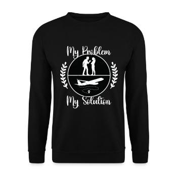 Flight Instructor My Problem My Pictogram Mom Dad - Unisex Sweatshirt - black - Front - Alina (178cm) & Michal (187cm)