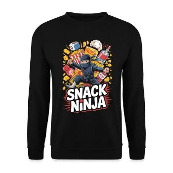 Snack Ninja T-Shirt - Unisex Pullover - Schwarz - Vorne - Alina (178cm) & Michal (187cm)