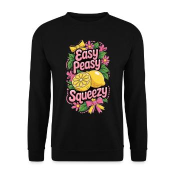 Easy Peasy Lemon Squeezy Shirt - Unisex Pullover - Schwarz - Vorne - Alina (178cm) & Michal (187cm)