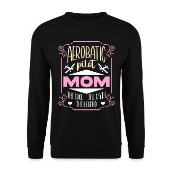 Aerobatic Pilot Mom The Idol Airplane Enthusiast - Unisex Sweatshirt - black - Front - Alina (178cm) & Michal (187cm)