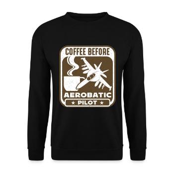 Aerobatic Pilot Coffee Glider Pilot Coffee Lover - Unisex Pullover - Schwarz - Vorne - Alina (178cm) & Michal (187cm)