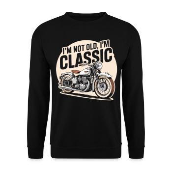 Motards vintage : classiques au lieu d’anciens - Sweat-shirt Unisexe - noir - Devant - Alina (178cm) & Michal (187cm)
