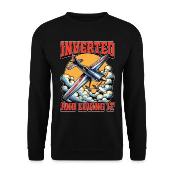 Aerobatic Pilot Inverted And Loving It Model Pilot - Unisex Sweatshirt - black - Front - Alina (178cm) & Michal (187cm)