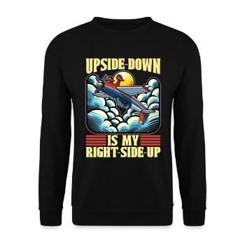 Aerobatic Pilot Upside-Down Is My Right RC Pilot - Unisex Pullover - Schwarz - Vorne - Alina (178cm) & Michal (187cm)