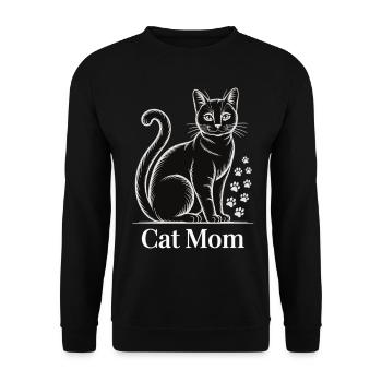 For proud cat moms, paw love and cat look - Unisex Sweatshirt - black - Front - Alina (178cm) & Michal (187cm)