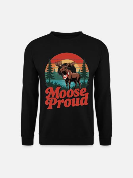 Kanada Shirt mit Elchmotiv - Unisex Pullover - Schwarz
