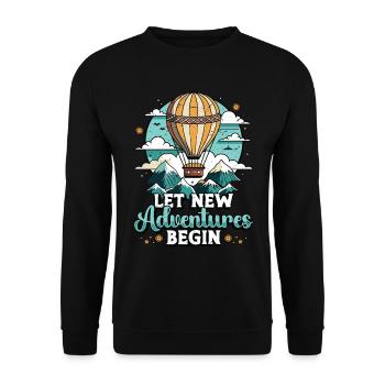 Hot Air Ballooning Let New Adventures Ballooning - Unisex Pullover - Schwarz - Vorne - Alina (178cm) & Michal (187cm)