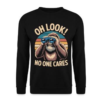 Sarcastic Bigfoot - Nobody Cares - Unisex Sweatshirt - black - Front - Alina (178cm) & Michal (187cm)