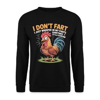 Chemise de poulet je ne pète pas - Sweat-shirt Unisexe - noir - Devant - Alina (178cm) & Michal (187cm)