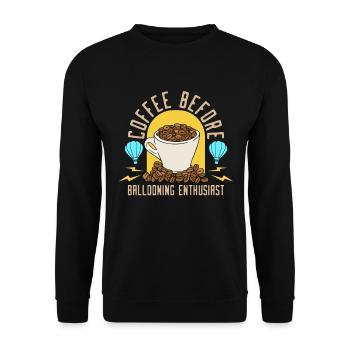 Ballooning Enthusiast Coffee Aviation Coffee Lover - Unisex Sweatshirt - black - Front - Alina (178cm) & Michal (187cm)