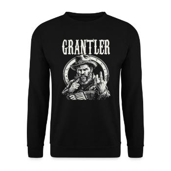 Grantler Grantig Bairischen Dialekten Bayern - Unisex Pullover - Schwarz - Vorne - Alina (178cm) & Michal (187cm)
