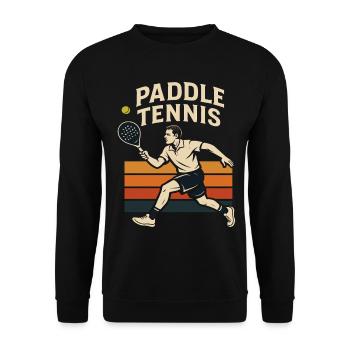 Paddel Tennis Paddle Sport Team Shirt - Unisex Pullover - Schwarz - Vorne - Alina (178cm) & Michal (187cm)