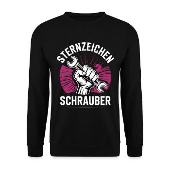 Sternzeichen Schrauber – - Unisex Pullover - Schwarz - Vorne - Alina (178cm) & Michal (187cm)