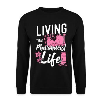 Pharmacy Tech Technician - Unisex Sweatshirt - black - Front - Alina (178cm) & Michal (187cm)