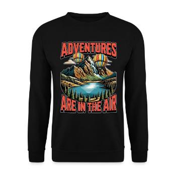 Hot Air Ballooning Adventures Are In The Aviation - Unisex Pullover - Schwarz - Vorne - Alina (178cm) & Michal (187cm)