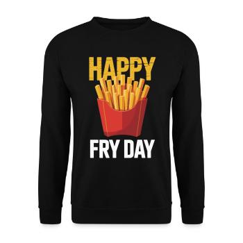 French Fries Friday - Funny Fast Food Weekday - Unisex Sweatshirt - black - Front - Alina (178cm) & Michal (187cm)