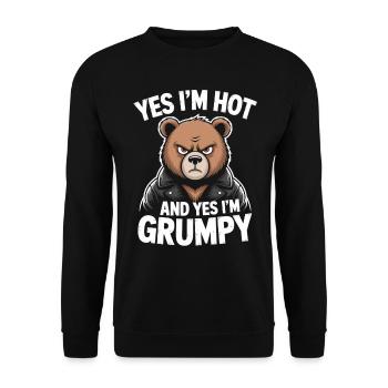 Grumpy Bear - Yes, I'm Hot & Grumpy - Unisex Sweatshirt - black - Front - Alina (178cm) & Michal (187cm)