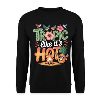 Tropic like it's hot - Unisex Sweatshirt - black - Front - Alina (178cm) & Michal (187cm)