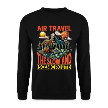 Hot Air Ballooning Air Travel The Slow Aeronaut - Unisex Pullover - Schwarz - Vorne - Alina (178cm) & Michal (187cm)