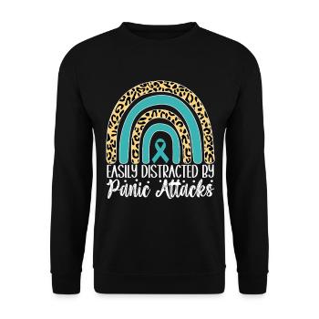 Anxiety disorder Anxiety disorder - Unisex Sweatshirt - black - Front - Alina (178cm) & Michal (187cm)
