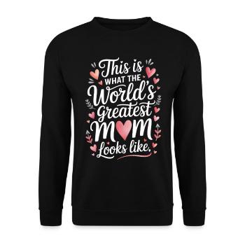 Mom Saying Love Mom Funny Mom - Unisex Sweatshirt - black - Front - Alina (178cm) & Michal (187cm)