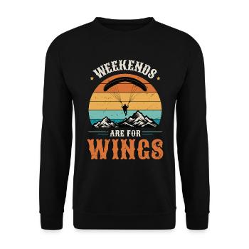 Les week-ends de parapente sont pour le parachutisme d’ailes - Sweat-shirt Unisexe - noir - Devant - Alina (178cm) & Michal (187cm)
