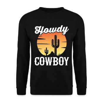 Salut Cowboy - Sweat-shirt Unisexe - noir - Devant - Alina (178cm) & Michal (187cm)