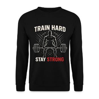 Entraînement dur Fitness Motivation Design - Sweat-shirt Unisexe - noir - Devant - Alina (178cm) & Michal (187cm)