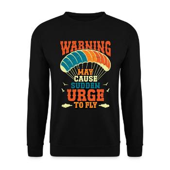 L’avertissement de parapente peut provoquer un parachutisme soudain - Sweat-shirt Unisexe - noir - Devant - Alina (178cm) & Michal (187cm)