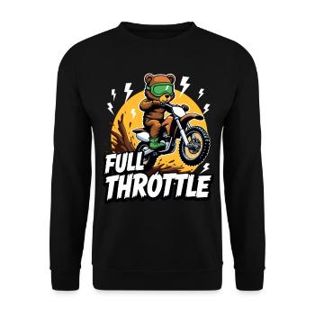 Full Throttle Bear Motocross Motorcycle - Unisex Sweatshirt - black - Front - Alina (178cm) & Michal (187cm)