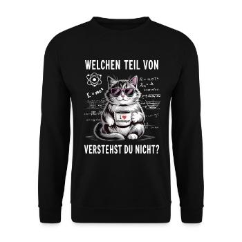Welchen Teil von Quanten Physik vestehst du nicht - Unisex Pullover - Schwarz - Vorne - Alina (178cm) & Michal (187cm)