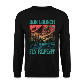 Parapente Courir Lancer Voler Répéter Paramoteur - Sweat-shirt Unisexe - noir - Devant - Alina (178cm) & Michal (187cm)