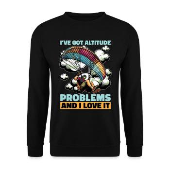 Parapente J’ai des problèmes d’altitude Parachutisme - Sweat-shirt Unisexe - noir - Devant - Alina (178cm) & Michal (187cm)